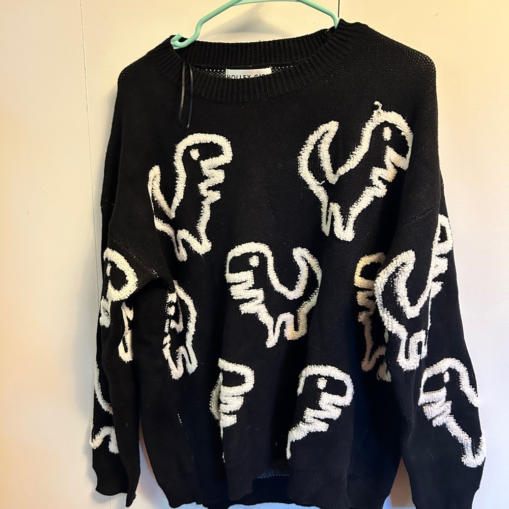Holley Girl Dinosaur Graphic Sweater